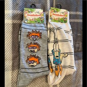 Nickelodeon Rugrats and Rocko‘s modern life socks, 2 pair, fit mens shoe 6-12